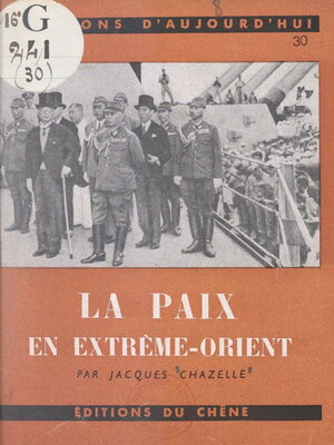 cover image of La paix en Extrême-Orient